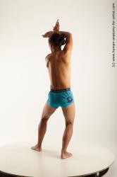 Underwear Martial art Man Asian Standing poses - ALL Slim Long Black Standing poses - simple Academic